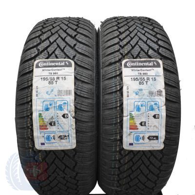 Opony 195/55 R15 2x CONTINENTAL 85T WinterContact TS860 Zimowe 2020 Jak Nowe Nieużywane