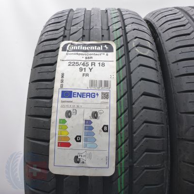 3. Opony 225/45 R18 2x CONTINENTAL 91Y ContiSportContact 5 RFT BMW Letnie 2022 