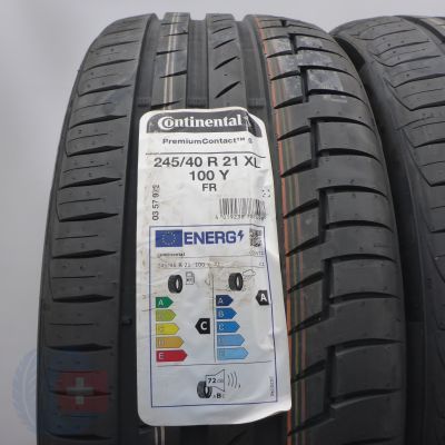 2. Opony 245/40 R21 4x CONTINENTAL 100Y XL PremiumContact6 Letnie 2022 Nieużywane