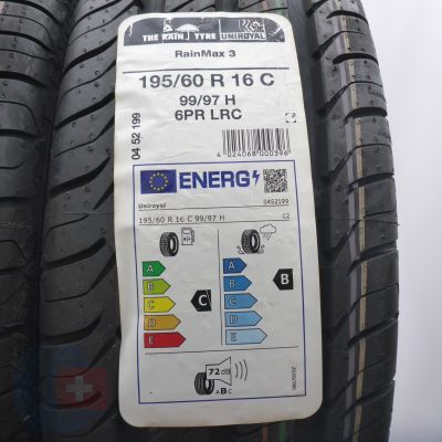 2. Opony 195/60 R16C 4x UNIROYAL 99/97H Rain-Max 3 Letnie 2022 