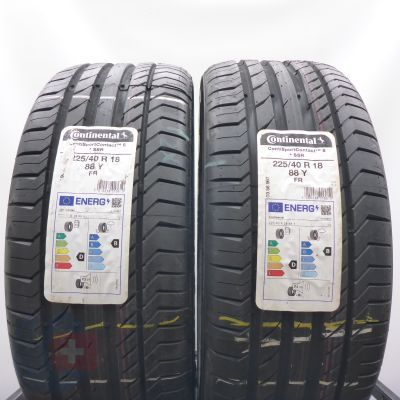 Opony 225/40 R18 2x CONTINENTAL 88Y XL ContiSportContact 5 RunFlat BMW Letnie 2022 Nieużywane