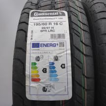 2. Opony 195/60 R16C 2x CONTINENTAL 99/97H ContiVanContact 100 Letnie 2023 Nieużywane