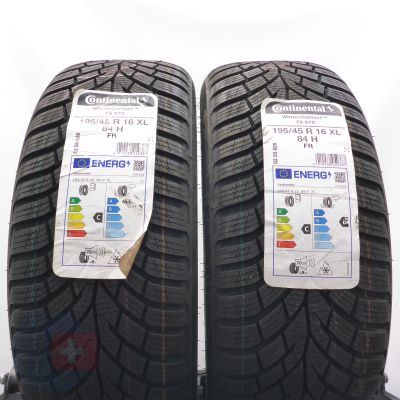 4. Opony 195/45 R16 4x CONTINENTAL 84H XL WinterContact TS 870 Zimowe 2022