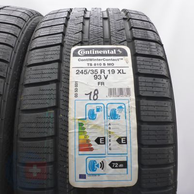 2. Opony 245/35 R19 2x CONTINENTAL 93V XL ContiWinterContact TS 810 S M0 Zimowe 2018 