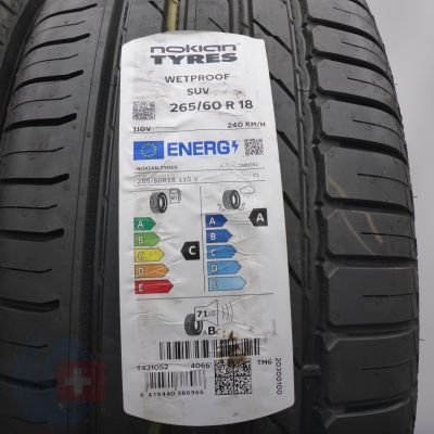 3. Opony 265/60 R18 4x NOKIAN 110V Wetproof SUV Letnie 2022 Nieużywane