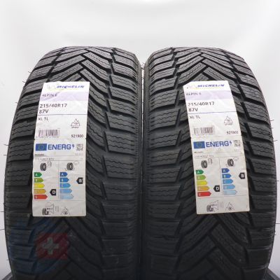 5. Opony 215/40 R17 4x MICHELIN 87V Alpin 6 Zimowe 2020, 2023 Nieużywane 