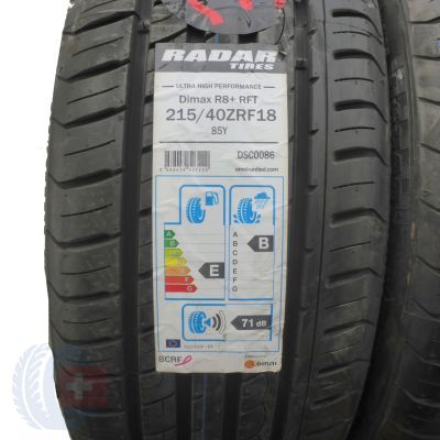 2. 4 x RADAR  215/40 ZR18 85Y Dimax R8+ RFT M+S Lato 2018