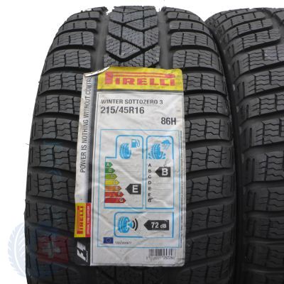 2. Opony 215/45 R16 4x PIRELLI 86H Winter Sottozero 3 Zimowe 2016 Nieużywane 