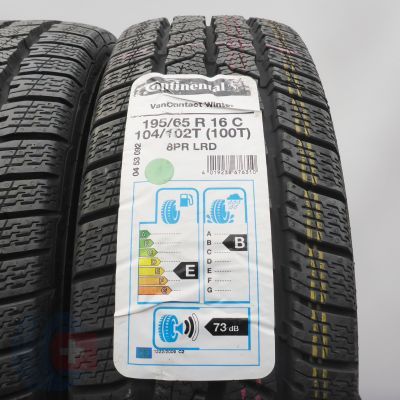 3. Opony 195/65 R16C 2x CONTINENTAL 104/102T VanContact Winter Zimowe 2019/23 