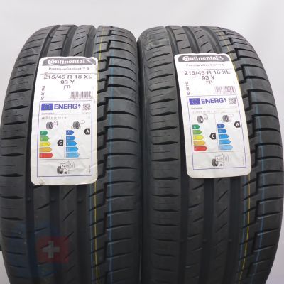 3. Opony 215/45 R18 4x CONTINENTAL 93Y XL PremiumContact 6 Letnie 2022 