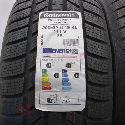 4. Opony 255/55 R19 4x CONTINENTAL 111V XL WinterContact TS870P Zimowe 2022 Nieużywane