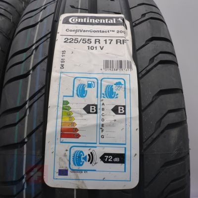 2. Opony 225/55 R17 4x CONTINENTAL 101V ContiVanContact 200 Letnie 2020 Nieużywane