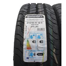 2. Opony 215/60 R16C 4x CONTINENTAL 103/101T ContiVanContact 100 Letnie 2020 Jak Nowe