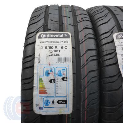 2. Opony 215/60 R16C 2x CONTINENTAL 103/101T ContiVanContact 200 Letnie 2019 Jak Nowe