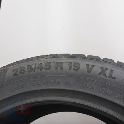 6. Opony 285/45 R19 2x CONTINENTAL 111V XL WinterContact TS850P Zimowe 2022 Nieużywane 