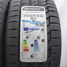 2. Opony 215/45 R18 2x CONTINENTAL 93Y XL PremiumContact 6 Letnie 2023 Nieużywane 