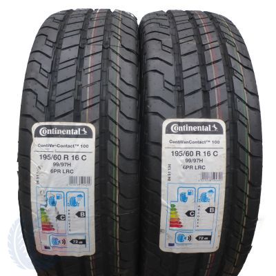 4. 4 x CONTINENTAL 195/60 R16 C 99/97H ContiVanContact 100 Lato 2020 