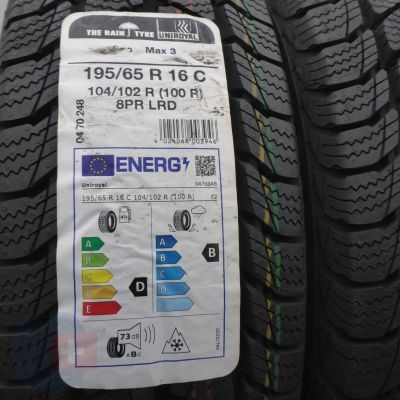 2. Opony 195/65 R16C 2x UNIROYAL 104/102R SnowMax3 Zimowe 2022 Nieużywane 