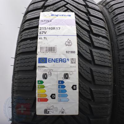 4. Opony 215/40 R17 4x MICHELIN 87V Alpin 6 Zimowe 2020, 2023 Nieużywane 