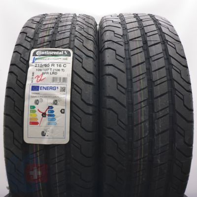 Opony 215/65 R16C 2x CONTINENTAL 109/107T ContiVanContact 100 Letnie 2022 Nieużywane