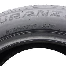 4. Opony 215/55 R17 2x BRIDGESTONE 94V Turanza T001 AO letnie 7,2mm 2017 Jak Nowe