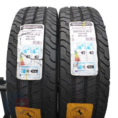 3. Opony 205/70 R15C 4x CONTINENTAL 106/104R ContiVanContact 100 Letnie 2020 Jak Nowe
