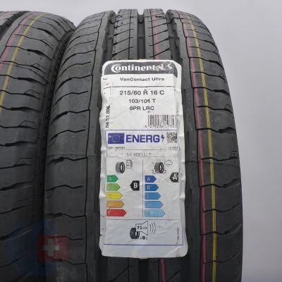 2. Opony 215/60 R16C 4x CONTINENTAL 103/101T VanContact Ultra Letnie 2023, 2024 Nieużywane 