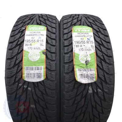 2 x NOKIAN 195/55 R15 89R XL Hakkapeliitta R2 Zima 2017 Jak Nowe Nieużywane 