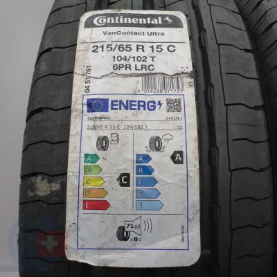 2. Opony 215/65 R15C 2x CONTINENTAL 104/102T VanContact Ultra Letnie 2022 Nieużywane