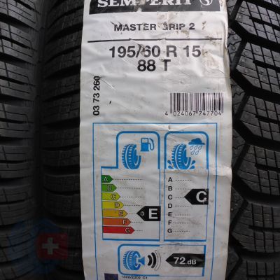 3. 4 x SEMPERIT 195/60 R15 88T Master Grip 2 Zima 2020 NIEUŻYWANE Jak Nowe 