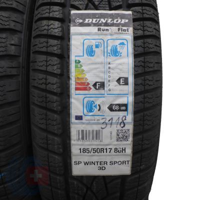 2. 4 x DUNLOP 185/50 R17 86H XL SP Winter Sport BMW RUN FLAT Zima  2018  