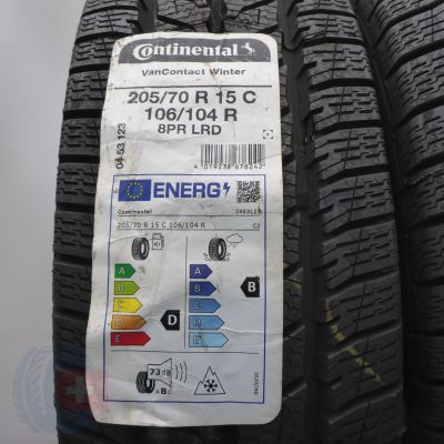 2. Opony 205/70 R15C 4x CONTINENTAL 106/104R VanContact Winter Zimowe 2022 Nieużywane 
