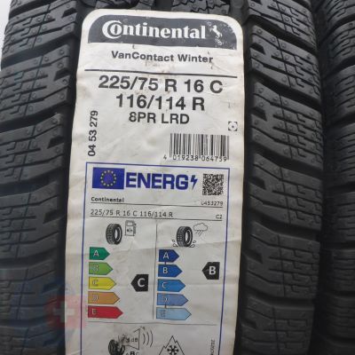 3. Opony 225/75 R16C 4x CONTINENTAL 116/114R VanContact Winter Zimowe 2022 Nieużywane