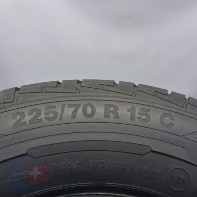 6. Opony 225/70 R15C 2x CONTINENTAL 112/110R ContiVanContact 100 Letnie 2015/18 8-8,2mm