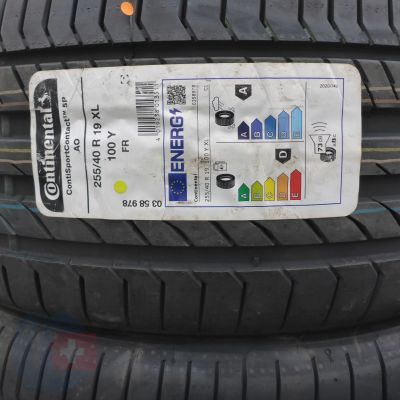 4. Opony 255/40 R19 4x CONTINENTAL 100Y XL AO ContiSportContact 5P Letnie 2023 Nieużywane