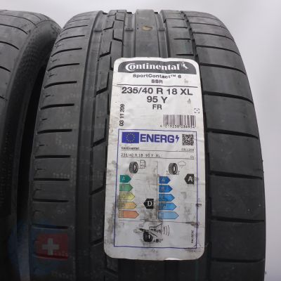 2. Opony 235/40 R18 2x CONTINENTAL 95Y XL SportContact 6 RFT Letnie 2022