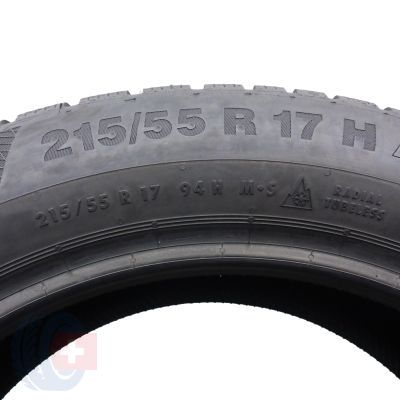 6. Opony 215/55 R17 4x CONTINENTAL 94H WinterContact TS850P zimowe 7,8-8,7mm 2019 Jak Nowe