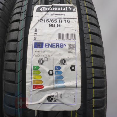 2. Opony 215/65 R16 4x CONTINENTAL 98H UltraContact Letnie 2023 Nieużywane 