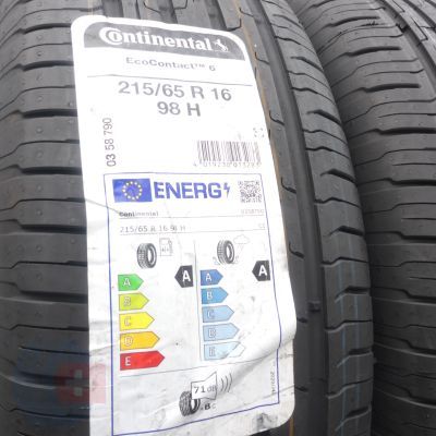 2. Opony 215/65 R16 2x CONTINENTAL 98H EcoContact6 Letnie 2021 Jak Nowe Nieużywane