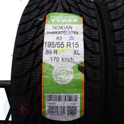 2. 2 x NOKIAN 195/55 R15 89R XL Hakkapeliitta R2 Zima 2017 Jak Nowe Nieużywane 
