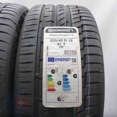 2. Opony 235/40 R18 2x CONTINENTAL 91Y PremiumContact 6 Letnie 2022 