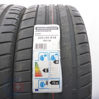 2. Opony 225/45 R18 2x BRIDGESTONE 95Y XL Potenza Sport Letnie 2021 