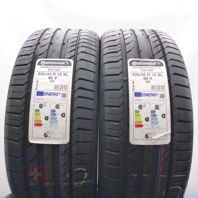2. Opony 225/45 R18 4x CONTINENTAL 95Y XL ContiSportContact 5 M0E RFT Letnie 2022 