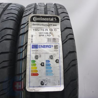 2. Opony 195/75 R16C 2x CONTINENTAL 107/105 ContiVanContact 200 Letnie 2023