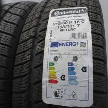 3. Opony 215/60 R16C 2x CONTINENTAL 103/101T VanContact Winter Zimowe 2021 Nieużywane