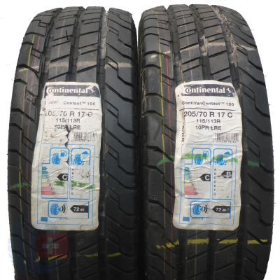 2 x CONTINENTAL 205/70 R17C 115/113R ContiVanContact 100 Lato 2018 Jak Nowe Nieużywane 