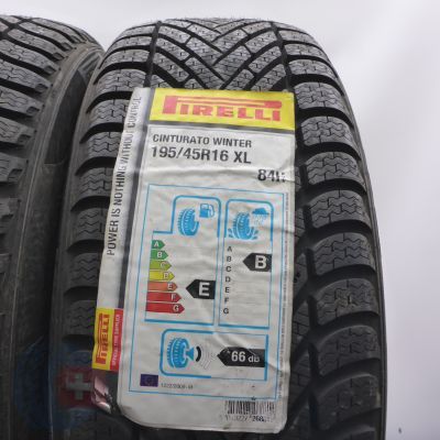 2. Opony 195/45 R16 4x PIRELLI 84H XL Cinturato Winter Zimowe 2019 Nieużywane