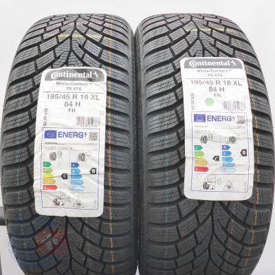 Opony 195/45 R16 2x CONTINENTAL 84H XL WinterContact TS870 Zimowe 2022