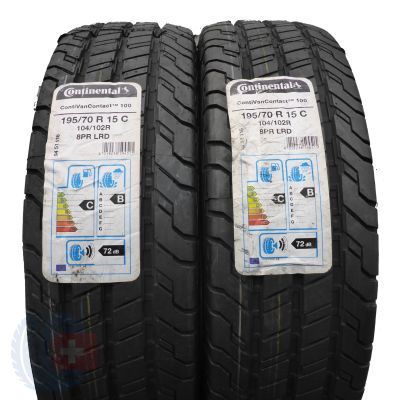 Opony 195/70 R15C 2x CONTINENTAL 104/102R ContiVanContact 100 Letnie 2019 Jak Nowe Nieużywane