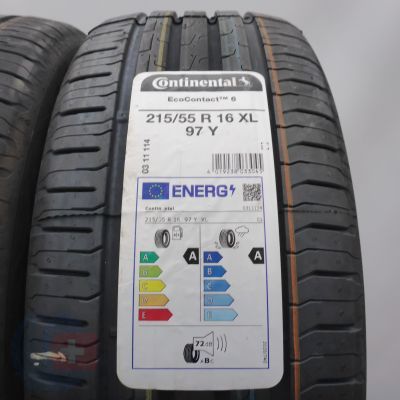 2. Opony 215/55 R16 4x CONTINENTAL 97Y XL EcoContact 6 Letnie 2022 